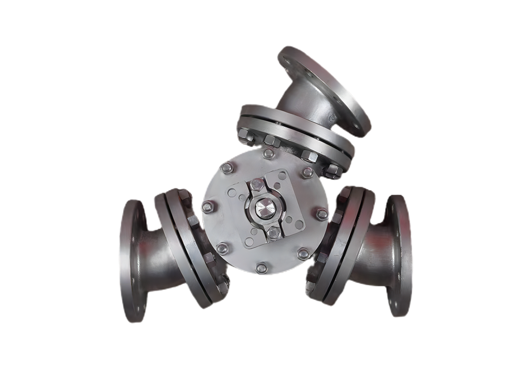 Manual V-Port Flanged Three-Way Ball Valve